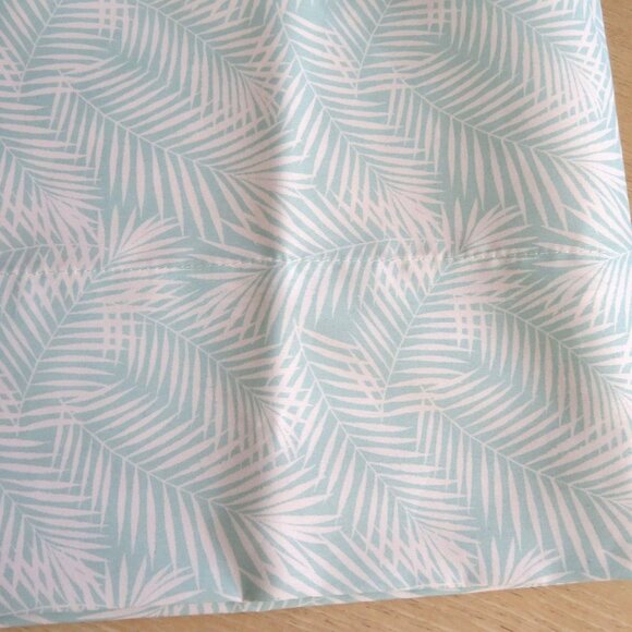New Martha Stewart Collection 1 Standard Pillowcase Blue White Palm Leaf Cotton - Picture 1 of 5